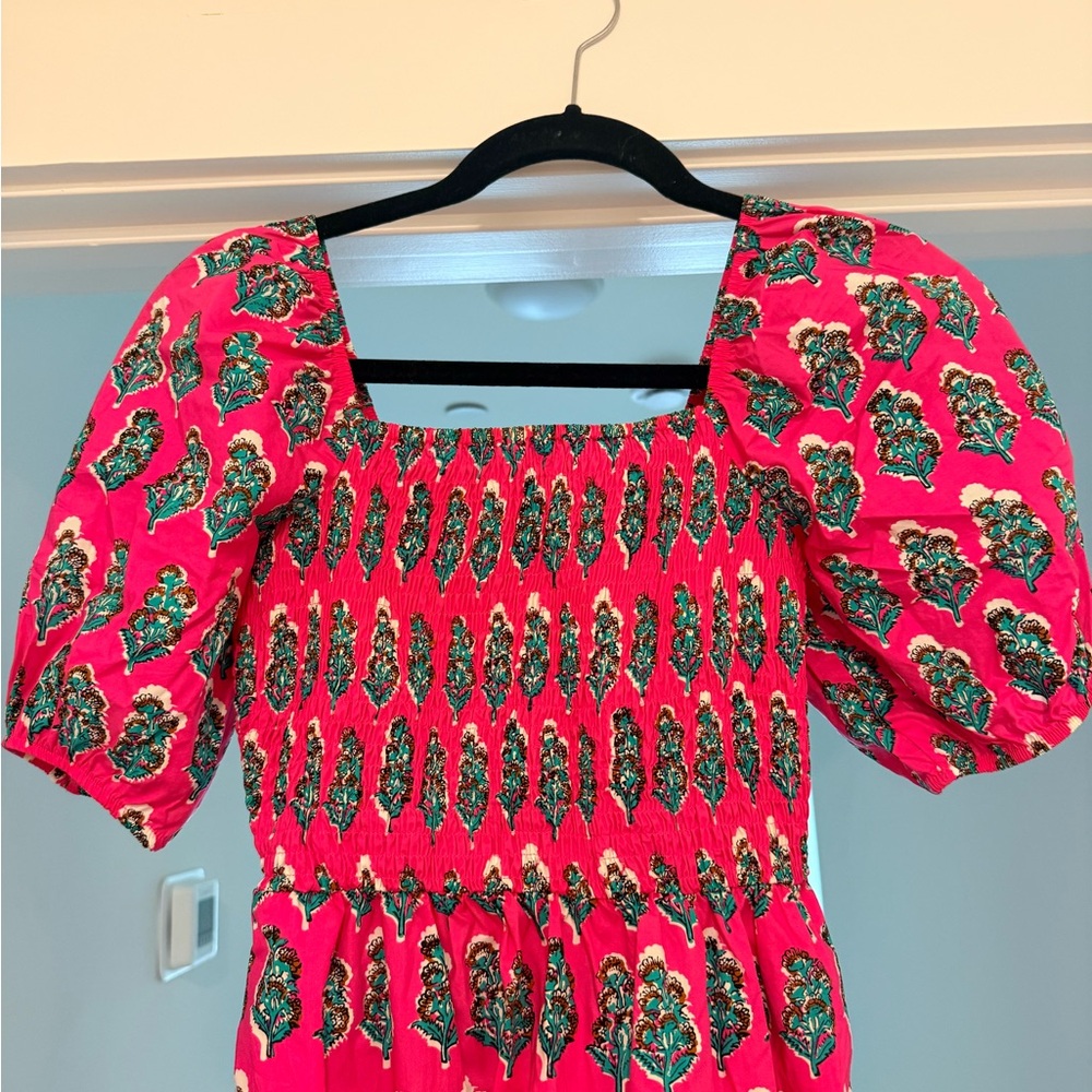 Boden Pink and Green Patterned Blouse